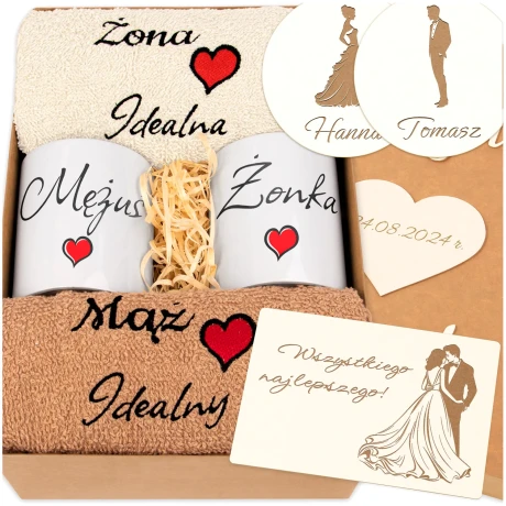 Przejdź do produktu Prezent na Ślub ręczniki kubki pudełko na wesele | Idealny prezent na Ślub, Rocznicę, Jubileusz MZKolKrt2eK2 