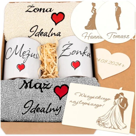 Przejdź do produktu Prezent na Ślub ręczniki kubki pudełko na wesele | Idealny prezent na Ślub, Rocznicę, Jubileusz 2MZKolKrt2eK2