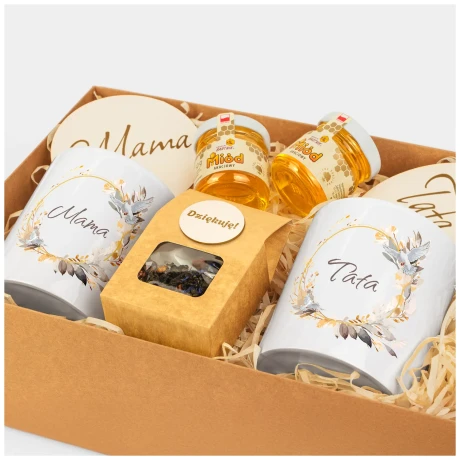 Przejdź do produktu Prezent dla Mamy i Taty Dzień Matki i Ojca Kubek Herbatka Miodki TMpud1