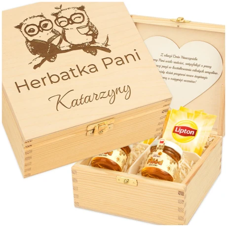 Przejdź do produktu Prezent Dzień Nauczyciela dedykowana HERBACIARKA herbatka miodki  DNHrMio3_65