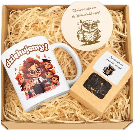 Przejdź do produktu Prezent Dzień Nauczyciela zestaw Herbata Kubek Podstawka dla Wychowawcy DNPud2K2_68