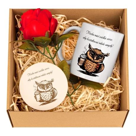 Przejdź do produktu Zestaw Prezentowy dla Wychowawcy / Nauczyciela – Kubek Podkładka Róża DN_Pud3.1_74