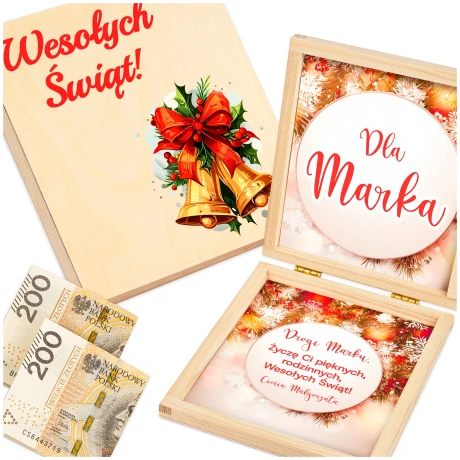 Przejdź do produktu Pudełko na Pieniądze Prezent pod choinkę Święta Rodziców Dziadków Mamy swx_mm2