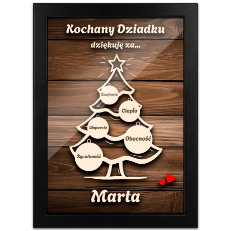 Przejdź do produktu Prezent dla Dziadka Święta Pod choinkę Rodziców Obrazek podziękowanie swx_mm5