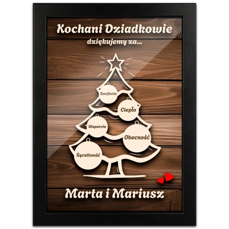 Przejdź do produktu Prezent dla Dziadków Święta Pod choinkę Rodziców Obrazek podziękowanie swx_mm6