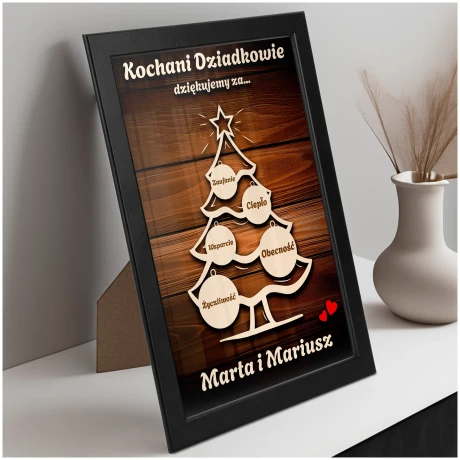 Przejdź do produktu Prezent dla Dziadków Święta Pod choinkę Rodziców Obrazek podziękowanie swx_mm6