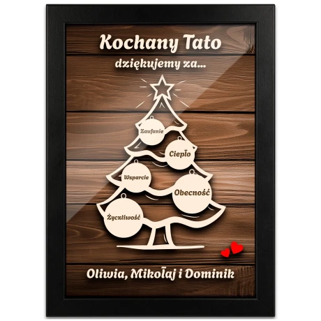 Przejdź do produktu Prezent dla Taty Święta Pod choinkę Rodziców Obrazek podziękowanie swx_mm8