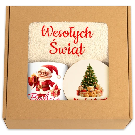 Przejdź do produktu Prezent Na Święta dla Babci Kubek Podstawka Ręcznik swx_mm10