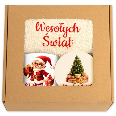 Przejdź do produktu Prezent Na Święta dla Mamy Kubek Podstawka Ręcznik swx_mm12