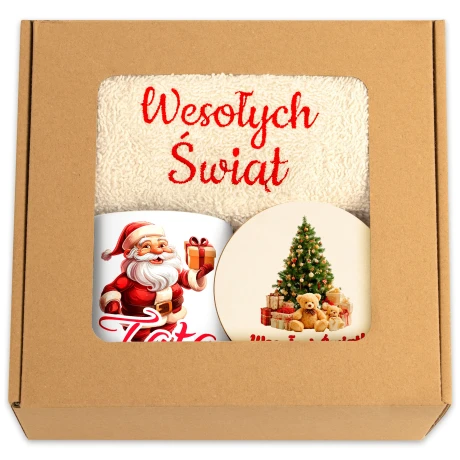 Przejdź do produktu Prezent Na Święta dla Taty Kubek Podstawka Ręcznik swx_mm13