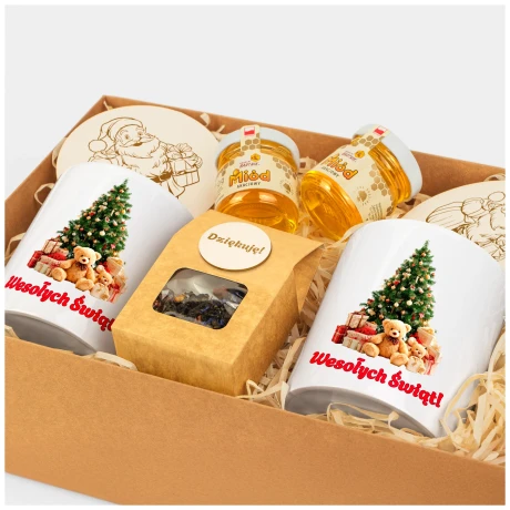 Przejdź do produktu Świąteczny Zestaw Prezentowy z Kubkami i Miodem Wesołych Świąt ŚBN_pudZaw3_78