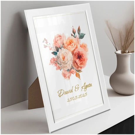 Przejdź do produktu Personalizowany obrazek / prezent Ślubny – Prezent dla Pary Młodej na Rocznicę, Jubileusz, Ślub Ob23B