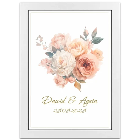 Przejdź do produktu Personalizowany obrazek / prezent Ślubny – Prezent dla Pary Młodej na Rocznicę, Jubileusz, Ślub Ob23B