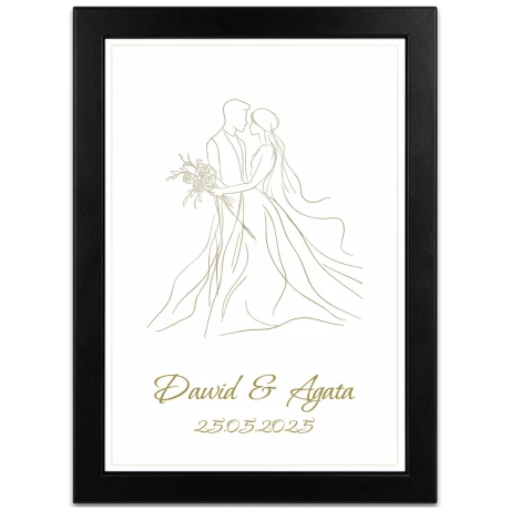 Przejdź do produktu Personalizowany obrazek / prezent Ślubny – Prezent dla Pary Młodej na Rocznicę, Jubileusz, Ślub Ob4C