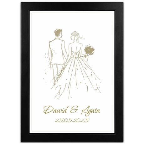 Przejdź do produktu Personalizowany obrazek / prezent Ślubny – Prezent dla Pary Młodej na Rocznicę, Jubileusz, Ślub Ob6C