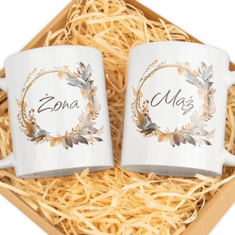 Przejdź do produktu Prezent na ślub – zestaw kubków Mąż i Żona MZKu1b